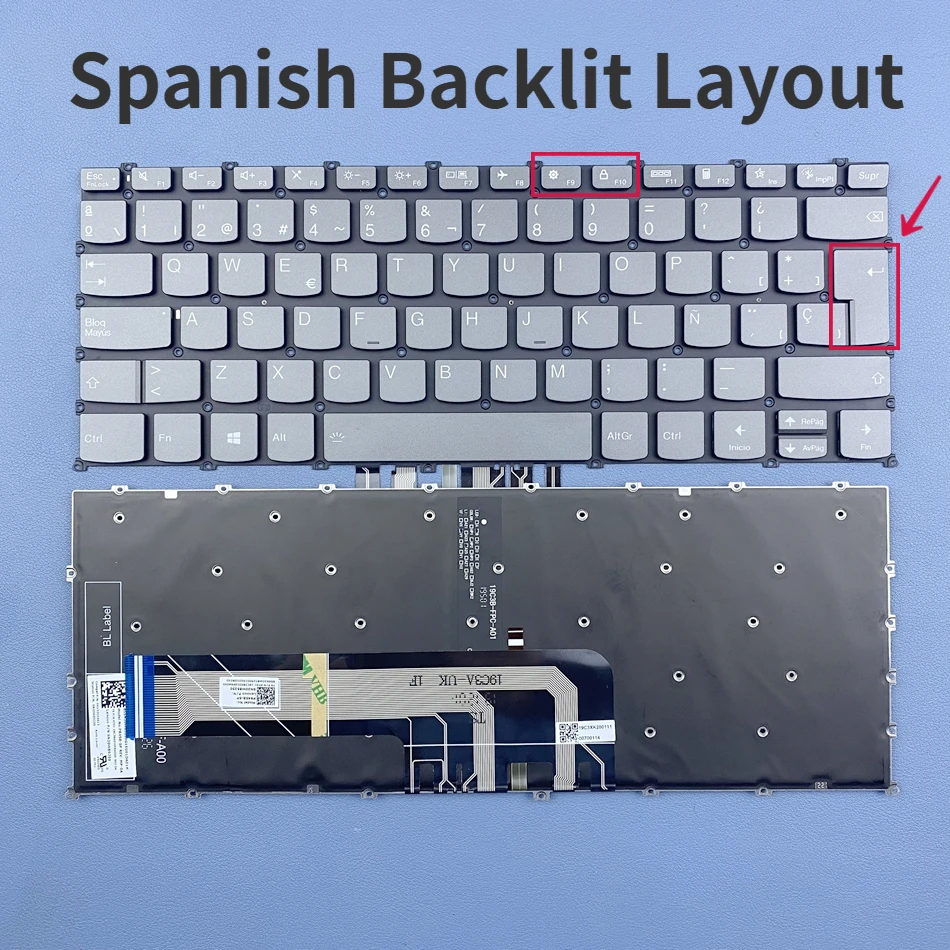 US Espagnol Clavier Rétro4.2 pour Lenovo Flex 5-14IIL05 14Fla05 14ALC05 14ITL05 81bronch81X2 82hs AIR 14 2020 PR4SB-US PR4SB-SPA