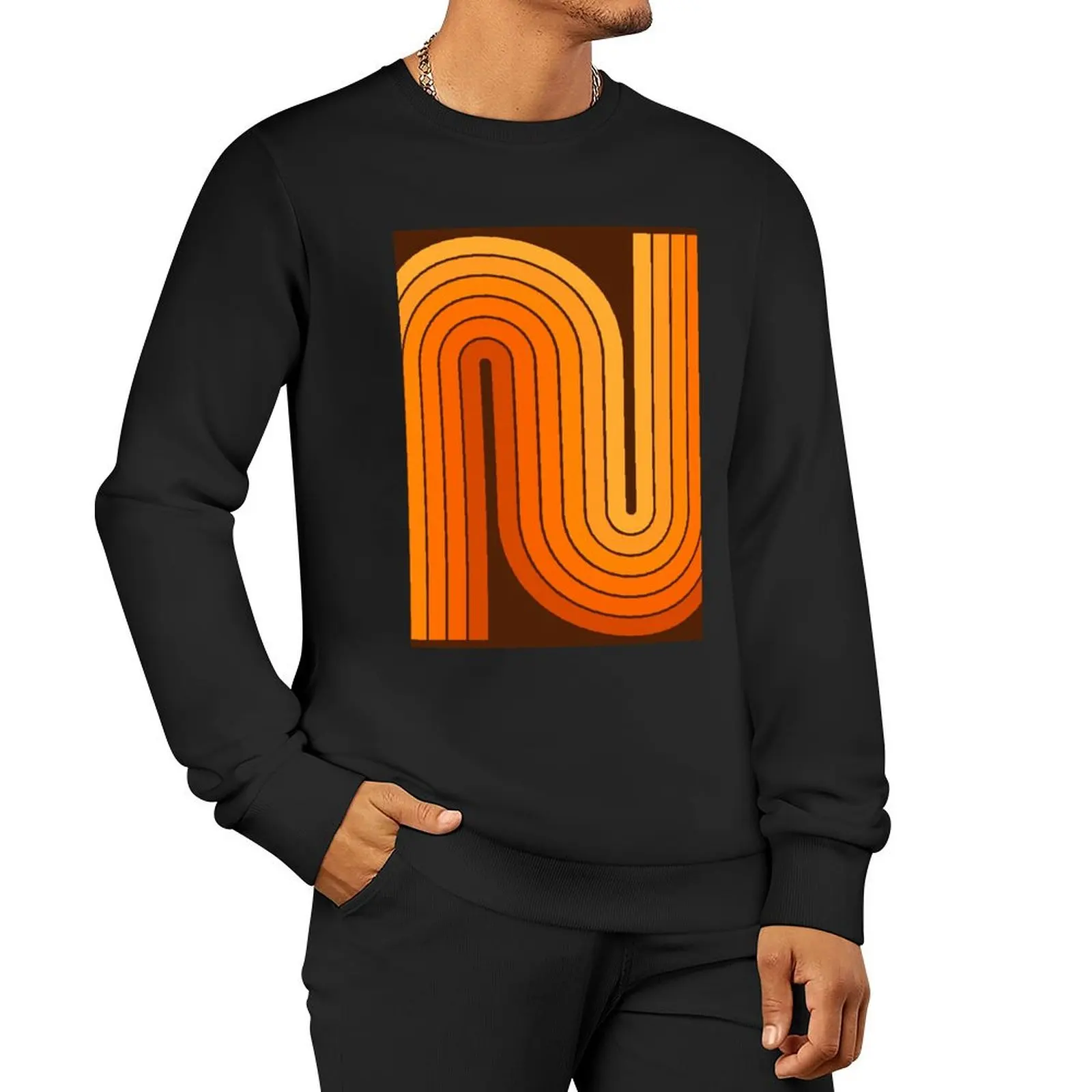 Retro Geometric Double Arch Design 588 Pullover Hoodie clothes for men sweatshirt for men