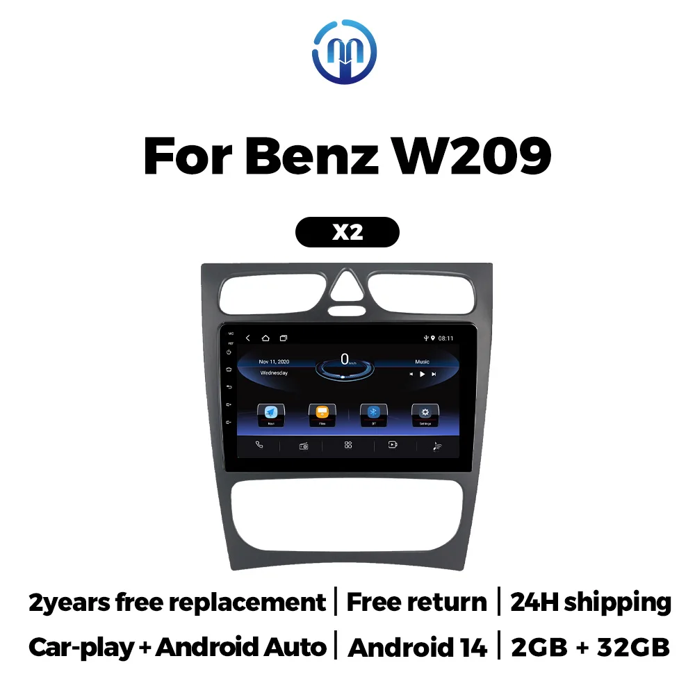

MEKEDE 9" Android Touch Screen Carplay For Mercedes Benz C-Class W209 C200 C320 C350 CLK W203 2002 - 2005 Car Stereo Radio 2 Din