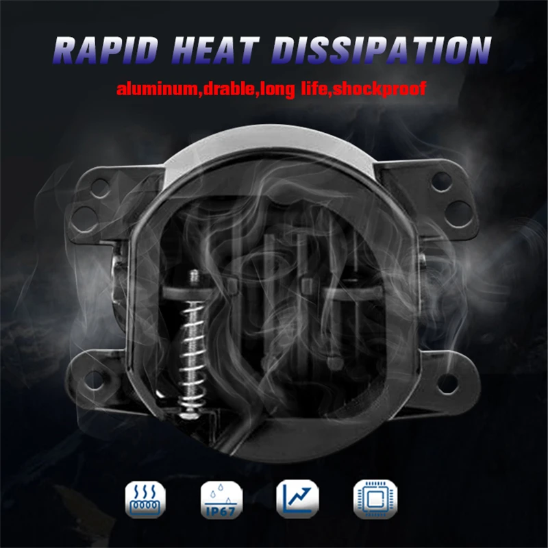 3.5 Inch / 4 Inch Fog Light Fog Lamp DRL Round Angel Eyes Assembly White And Yellow Light for Jeep Wrangler JK TJ Dodge Journey