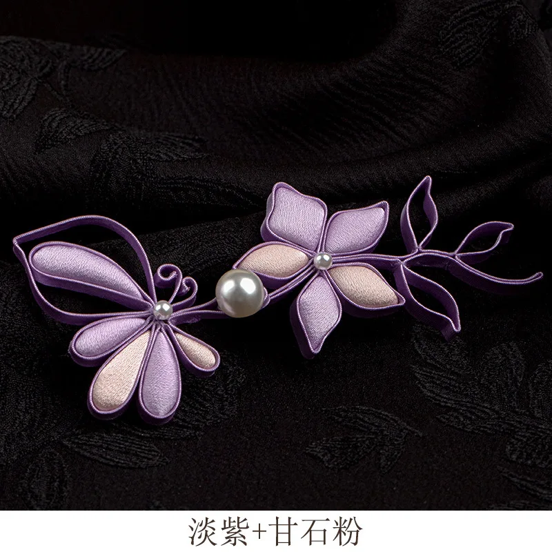 

Pearl Lily Flower Buttons Hanfu Qipao Embroidery Accories Chinese Sle Embelliments Chinese Style Hanfu Button Woven Accessories