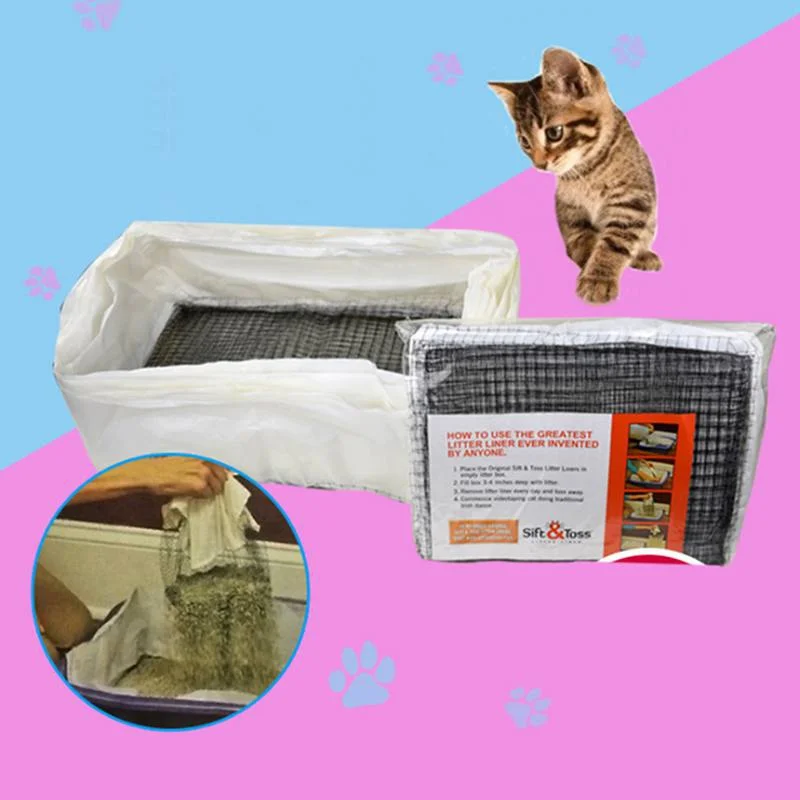 10pcs Reusable Cat Feces Filter Cat Sand Bag Hands Free Cats Sifting Litter Tray Kitten Hygienic Pet Supplies