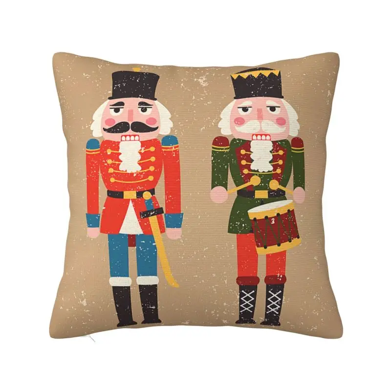 Nutcrackers Soldier King Drummer Pillow Case 40x40cm Home Decoration Christmas Nutcracker Luxury Cushion Cover Car Pillowcase