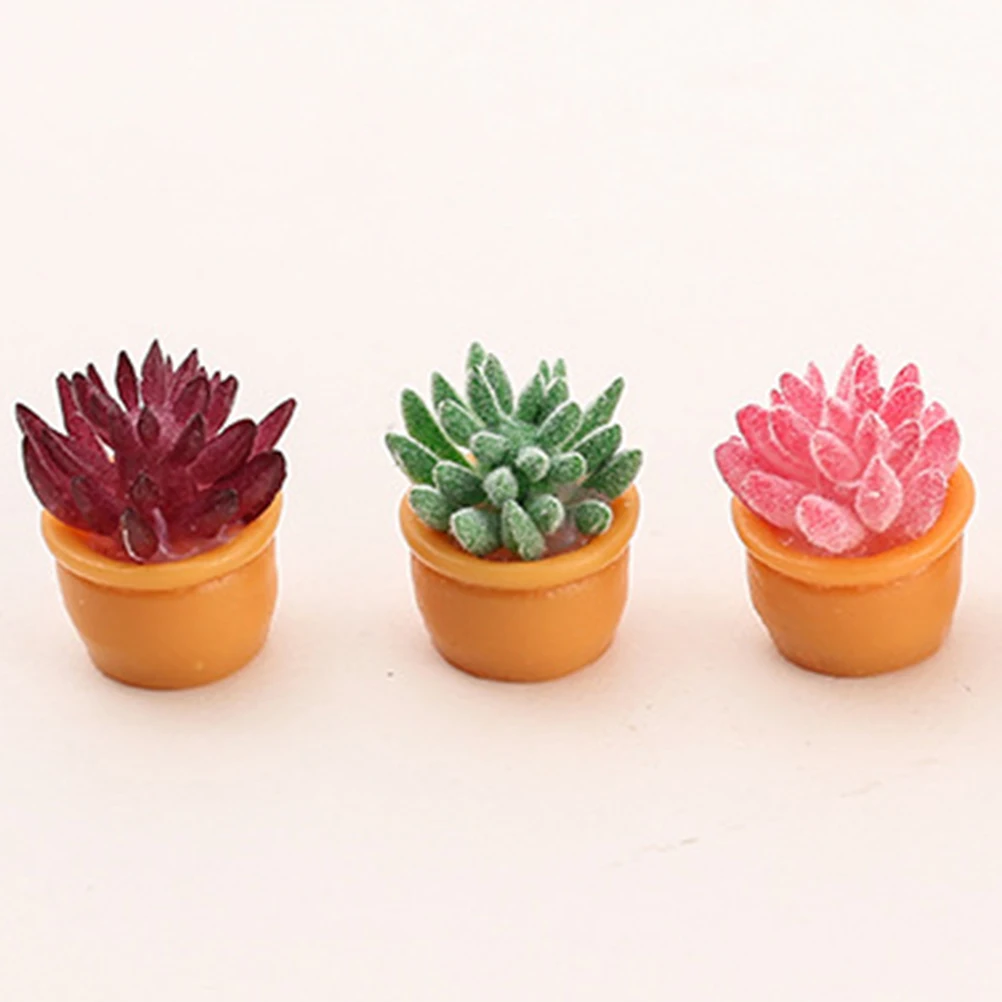 12 個多肉植物装飾屋内植物鉢植え植物像ミニチュアガーデンアクセサリー小さな造花樹脂工芸品子供