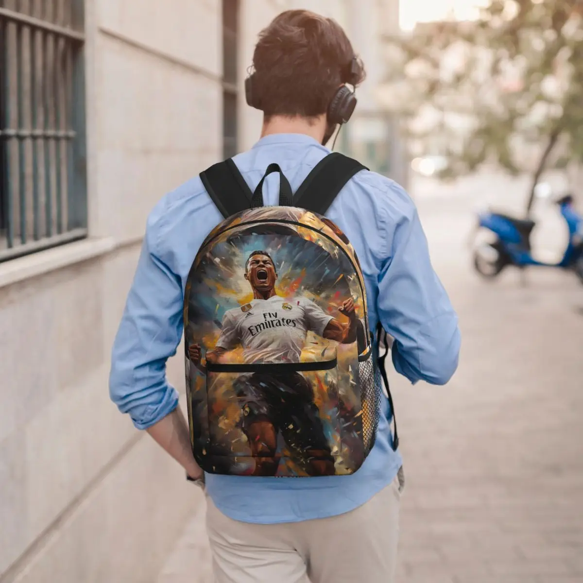 

Cristiano Ronaldo Jumps Backpack Student BookBag Children School Bag Computer Shoulder Bags for Men Women