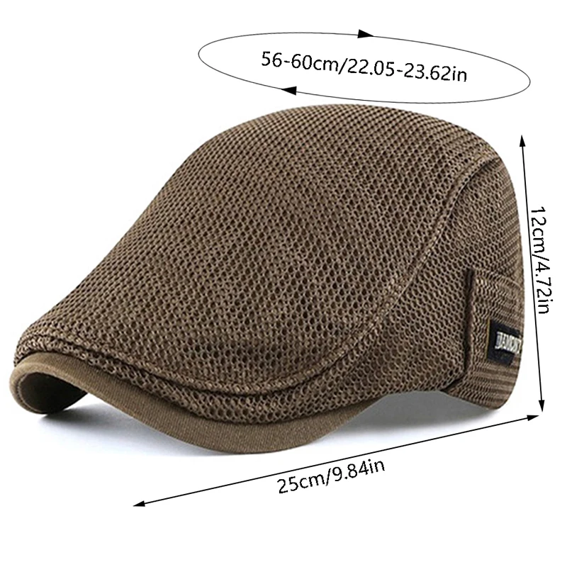 Boina transpirable de malla fina para el sol, gorro plano, protector solar, hiedra, Newsboy