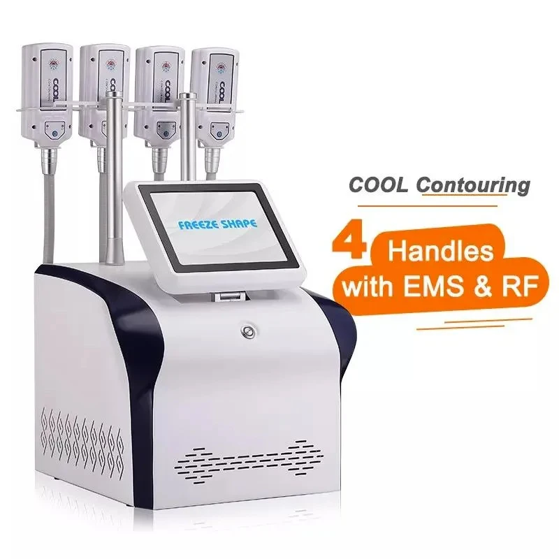 Newest Cryolipolysis Cooling RF EMS Machine for Fat Freezing Anti-cellulite Body Slimming Curve Contouring with 4 Cryo Plates