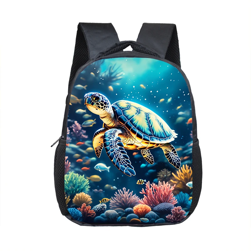 Dolphin / Turtle / Octopus/ Starfish Print Backpack for Children Marine Organism Schoolbags Toddler Kindergarten Daypack Bookbag