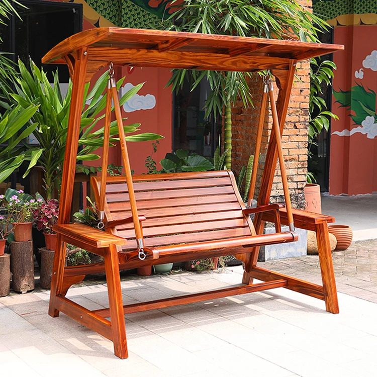 

Solid Wood Waterproof Patio Hanging Swing Chair Garden Patio Swing for Backyard Outdoor