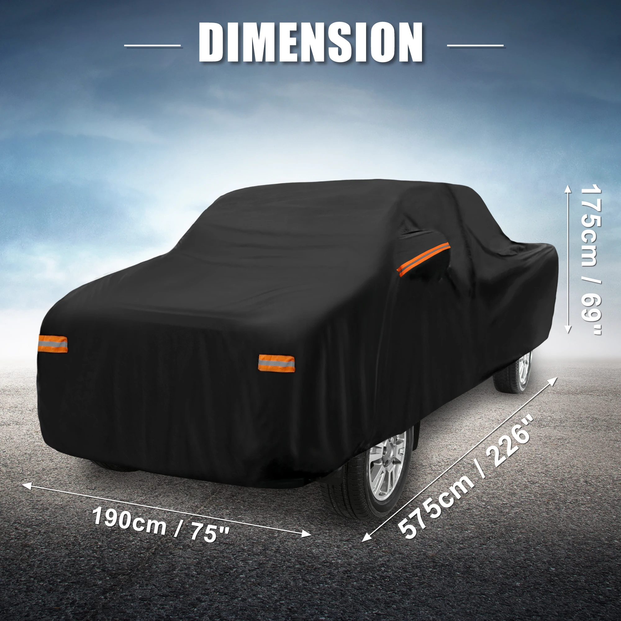 X Autohaux Truck Car Cover for Toyota Tacoma Crew Cab Pickup 2005-2021 Aluminum Film Outdoor with Driver Door Zipper