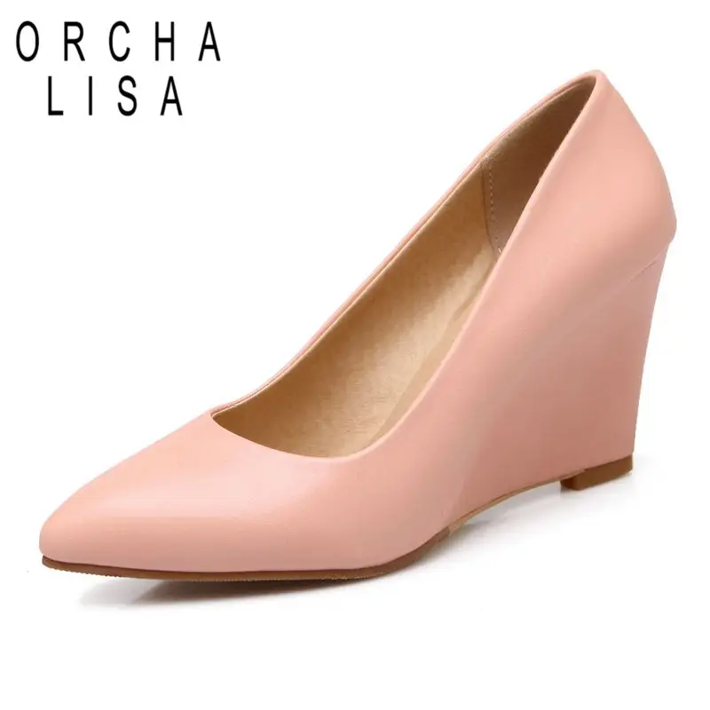 

REAVE CAT Ladies Shoes Brand 2026 Sexy Women Pumps Pointed Toe 8cm Wedges Slip On Sweet Dating High Heel Shoes Big Size 41 42 43