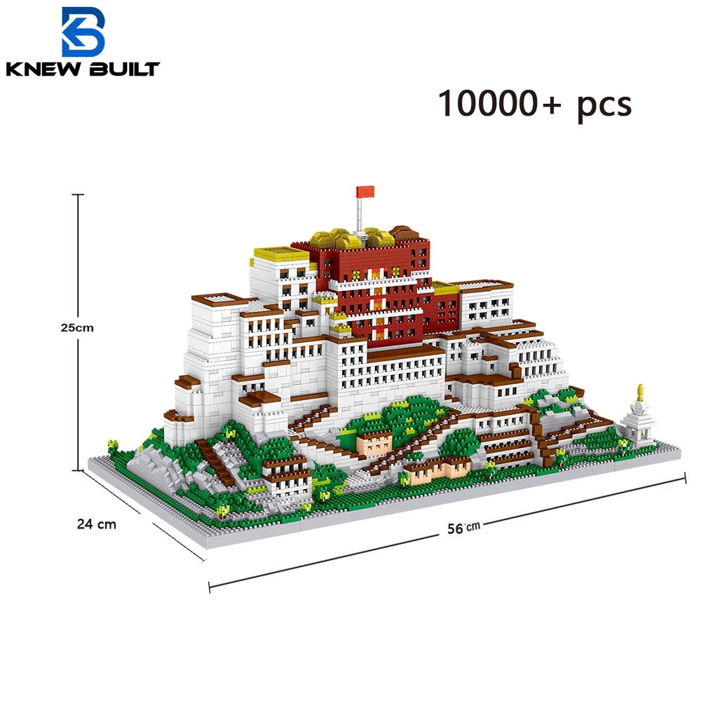 10000pcs อิฐ Potala Palace 3D พลาสติกรุ่นสถาปัตยกรรม Micro อิฐสําหรับผู้ใหญ่อาคารบล็อกชุดของเล่นประกอบตกแต่ง