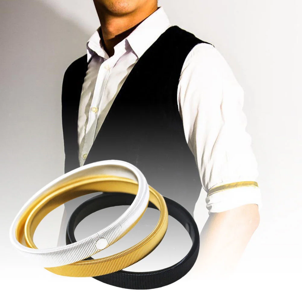 1pc masculino senhoras camisa manga suportes de metal faixas de braço para festa de casamento acessórios de roupas moda ajustável braço punhos banda