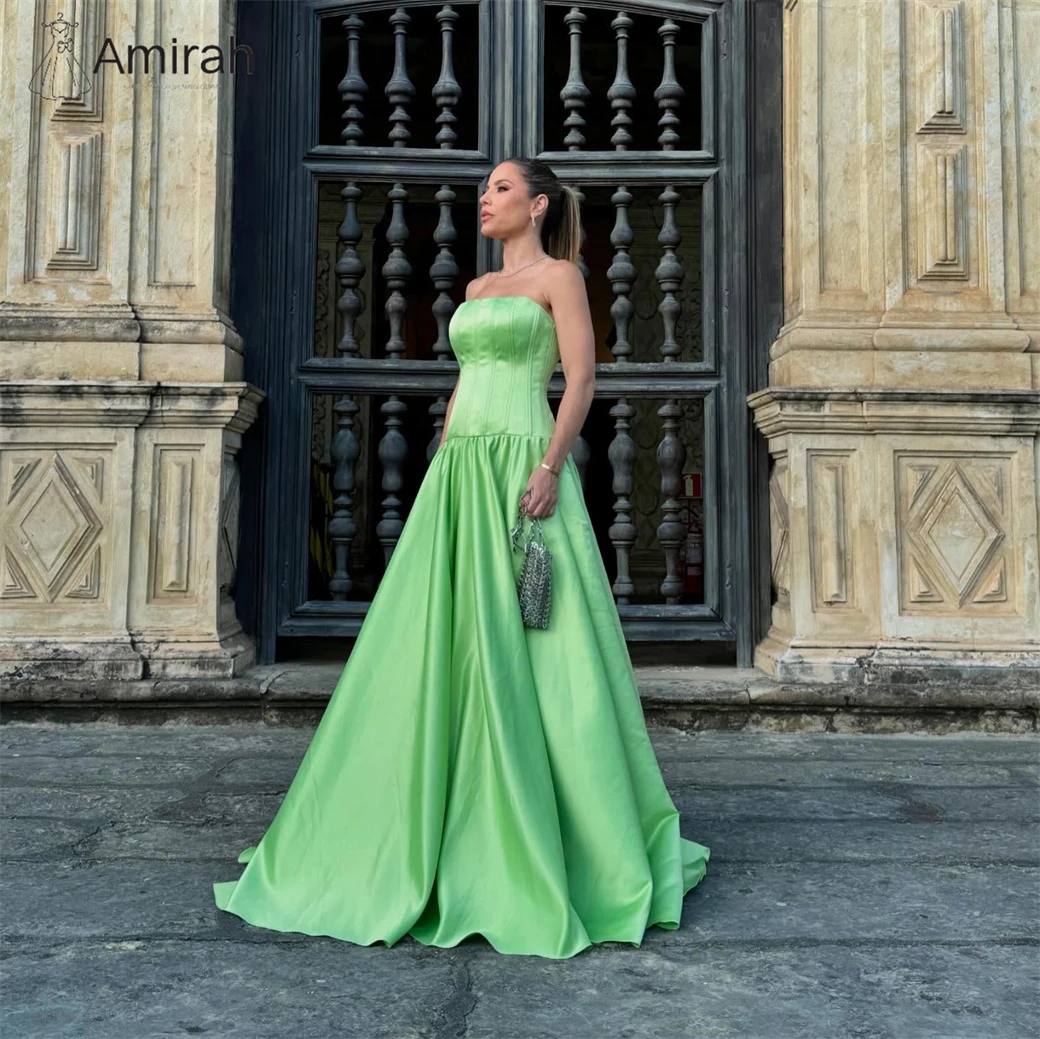 Amirah فستان زفاف مصنوع حسب الطلب للنساء فستان سهرة فاخر للنساء أنيق لحفلات الزفاف فساتين لحضور الحفلات الموسيقية 2025 أخضر فاخر