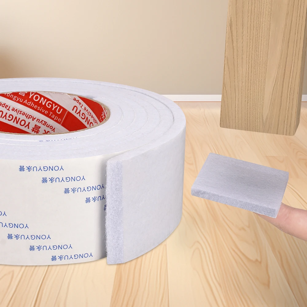 Self Adhesive Felt Tape for Chairs, Table Legs Bed Frame Anti Noise Strip Strong Sticky Silent Pad Shock Absorbing Cuttable Felt view 3