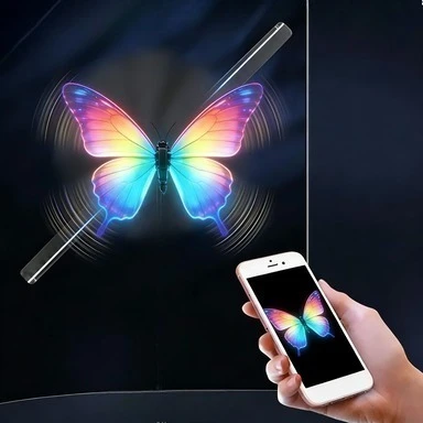 3D Hologram Fan Projector with LED Lamp Beads Upload Photo Video Advertising