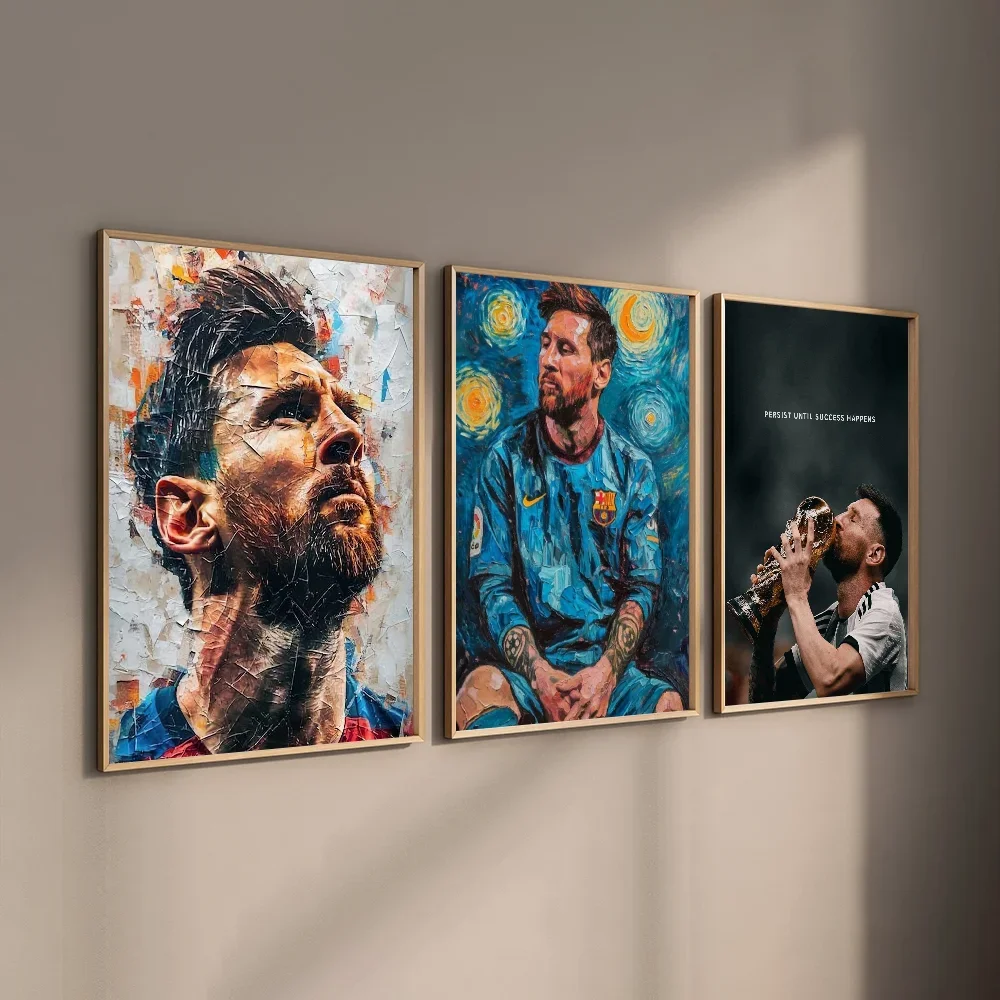 Football Star M-Messi Argentina Poster HD art sticky wall waterproof home living room bar decoration