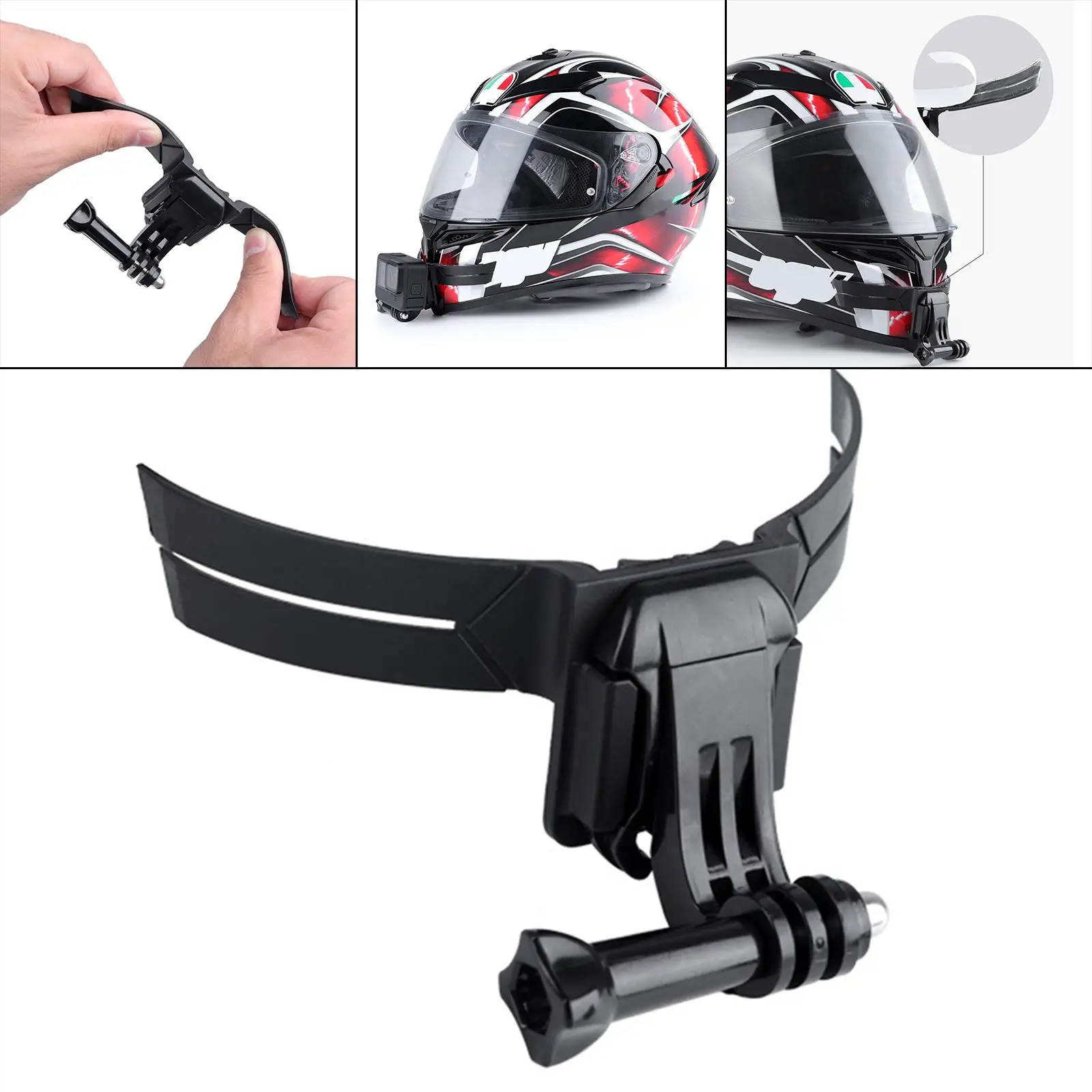 

figatia Motocross Holder PVC ABS Non-Slip Resilient Stable Black for GoPro Hero
