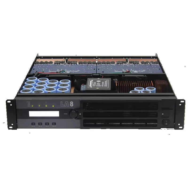 LA8 Professional Class 2000W 4-Channel Power Karaoke Stereo Amplifier TD Audio Stage DSP Module Receiver & Amplifiers