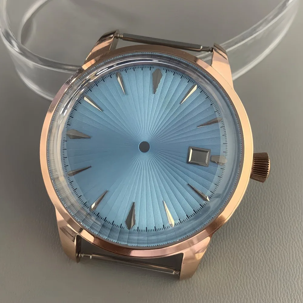 40.5mm Arch Glass Watch Case nh35 Case Steel Case Rose Gold Case  for NH35 Movement fit 35mm Dial Watch Part