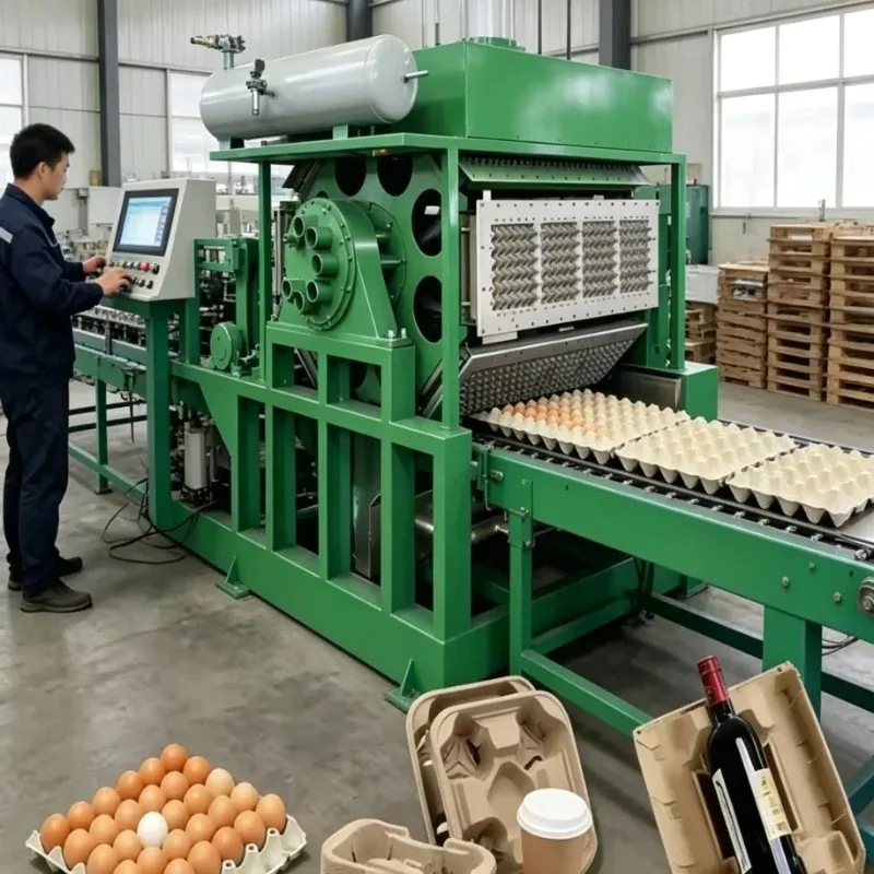 Customized High Capacity Egg Tray Machine 5000-8000Pcs/H Fully Automatic Pulp Molding Production Line With Drying System