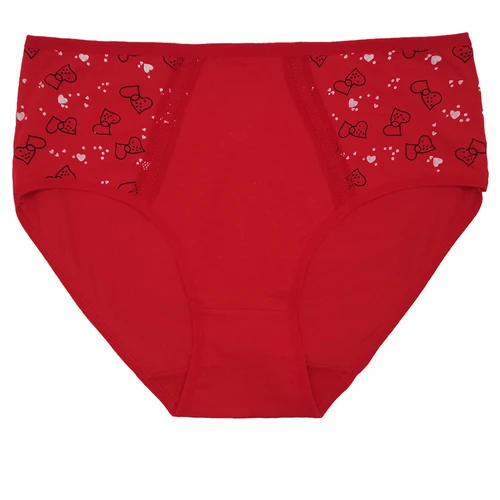 Imagen 2 del producto Ropa interior de mujer, bragas de talla grande, calzoncillos sexis de encaje, calzoncillos de algodón estampados para niñas, moda femenina 6 unids/set