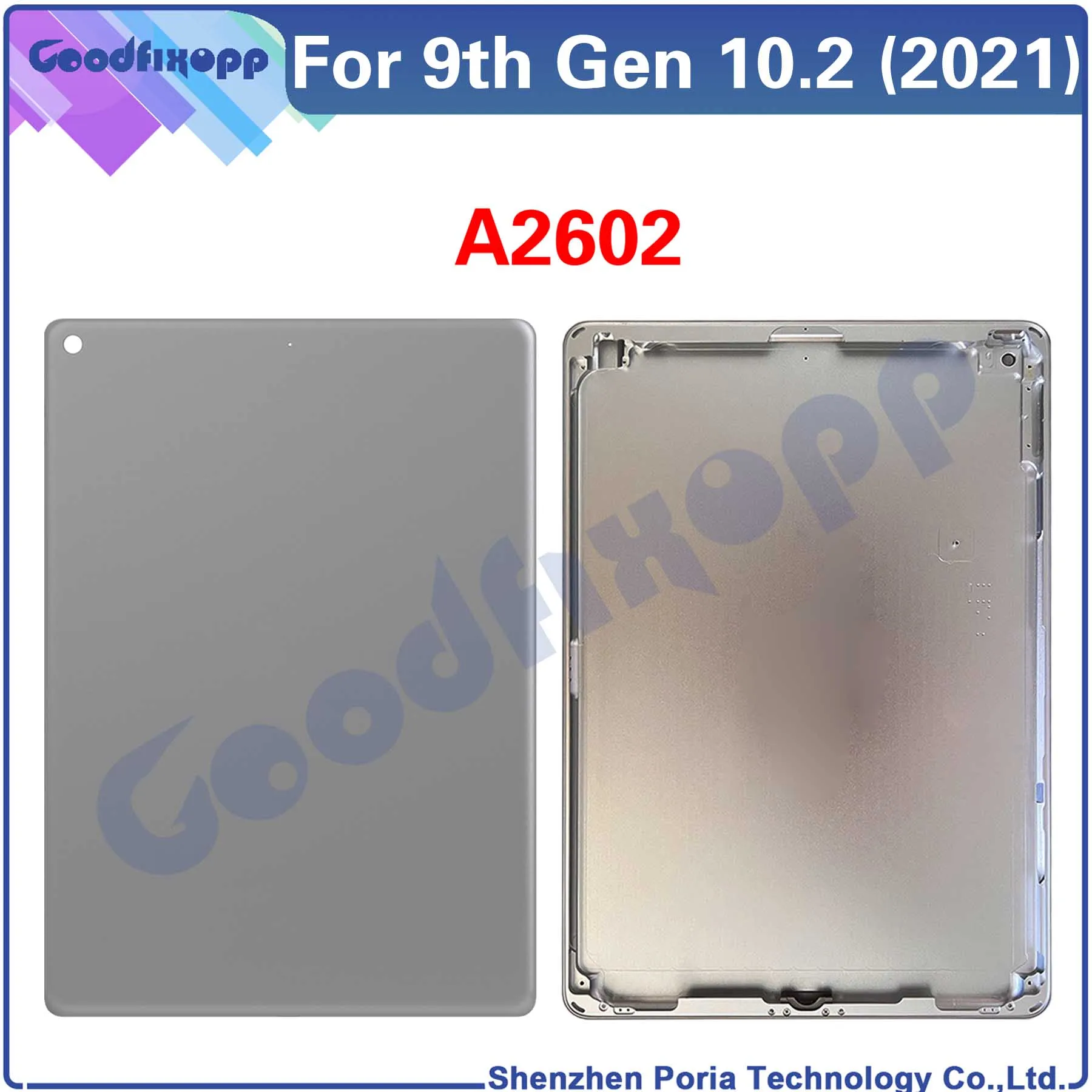 For 9th Gen 10.2 (2021) A2602 A2603 A2604 A2605 Back Battery Cover Door Housing Rear Case Repair Parts Replacement