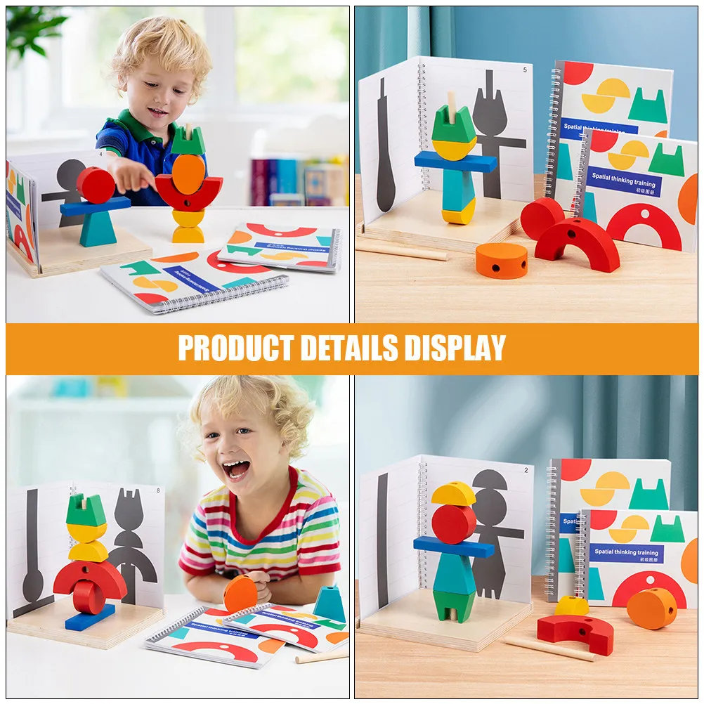 

Набор деревянных трехмерных блоков для развития мелкой моторики, обучающая игрушка для малышей, для распознавания цветов и развития баланса