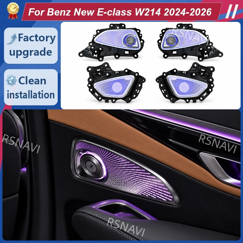 Rear Door Rotating Tweeters and Front Door Speaker Grilles for Mercedes-Benz E-Class W214 2024-2026, Interior Audio Retrofit Kit