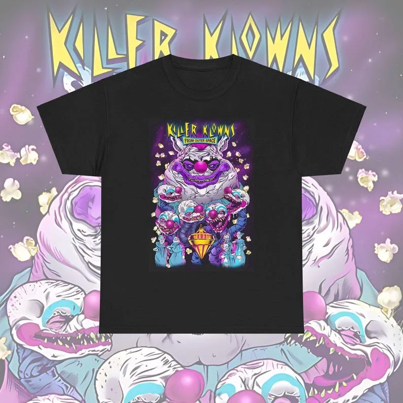 

Killer Klowns From Space T-shirt, Horror Movie Tee, Graphic Alien Shirt, Sci-Fi Film Top, Retro Cult Classic Apparel