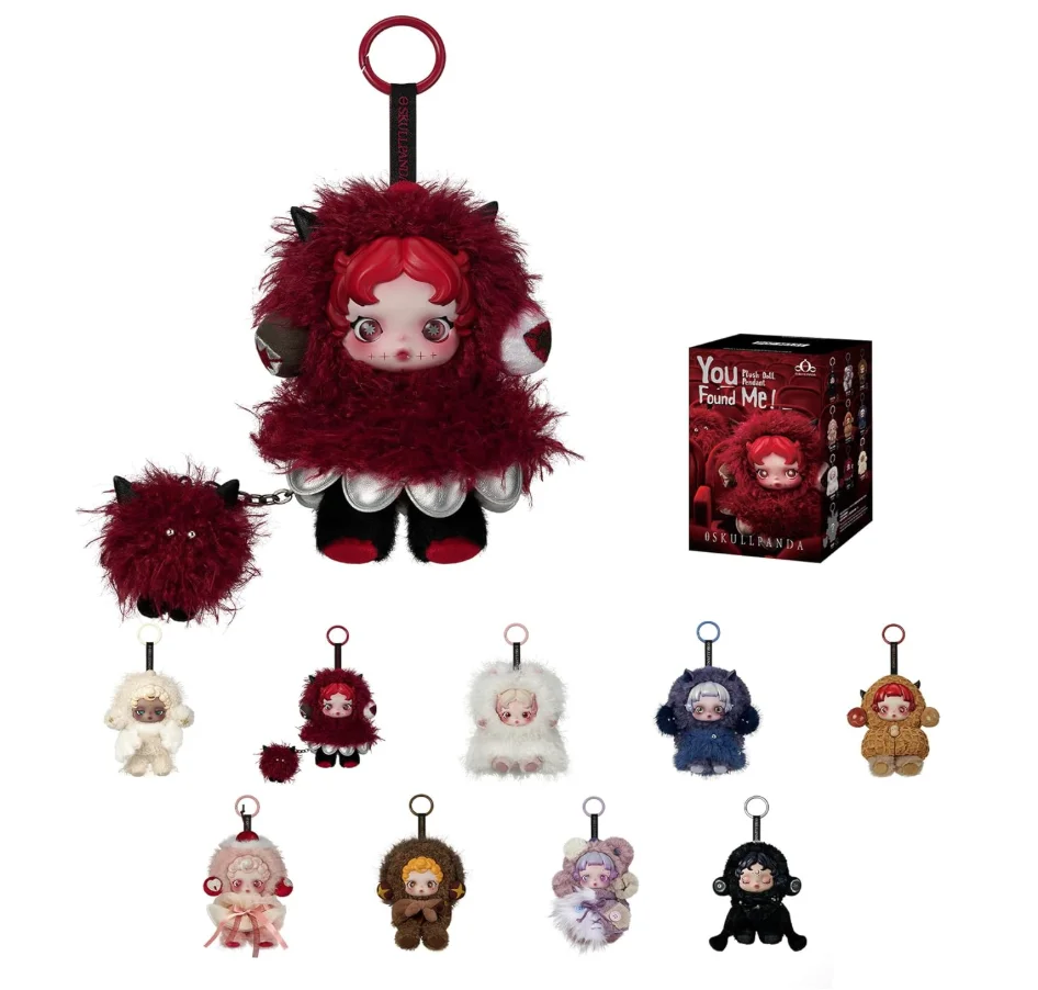 

POP MART SKULLPANDA You Found Me! Series Plush Doll Pendant Blind Box Figures, Collectible Toys, Holiday Birthday Gifts