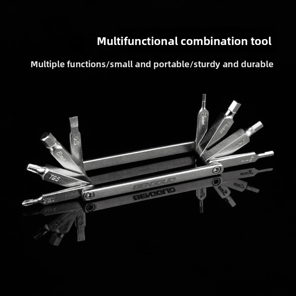 Bicycle Repair Tools Mountain Bike Multifunctional Combination Repair 8-in-1 Disassembly Folding Portable Wrench