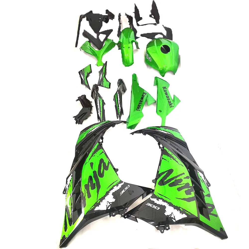 

Motorcycle Accessories Green And Black Color ABS Injection Bodywork Fairing Kit For Kawasaki Ninja 300 2013 2014 2015 2016 2017