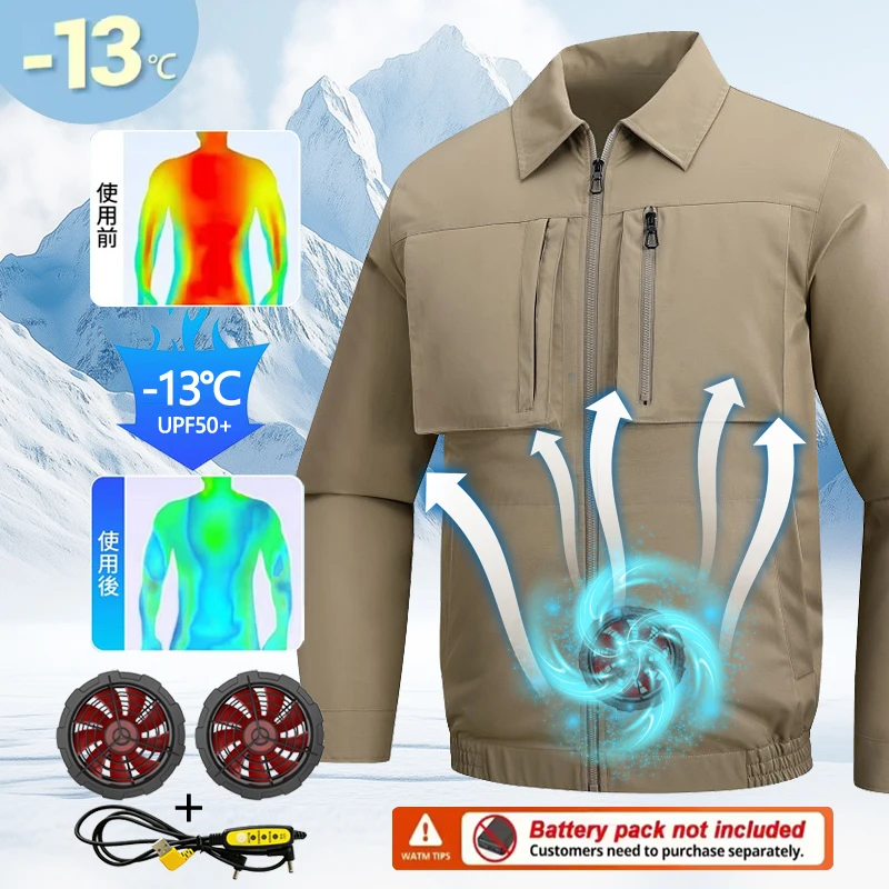 

Summer cooling air conditioning suit for men, with charging and cooling function, featuring a fan, outdoor labor protection work