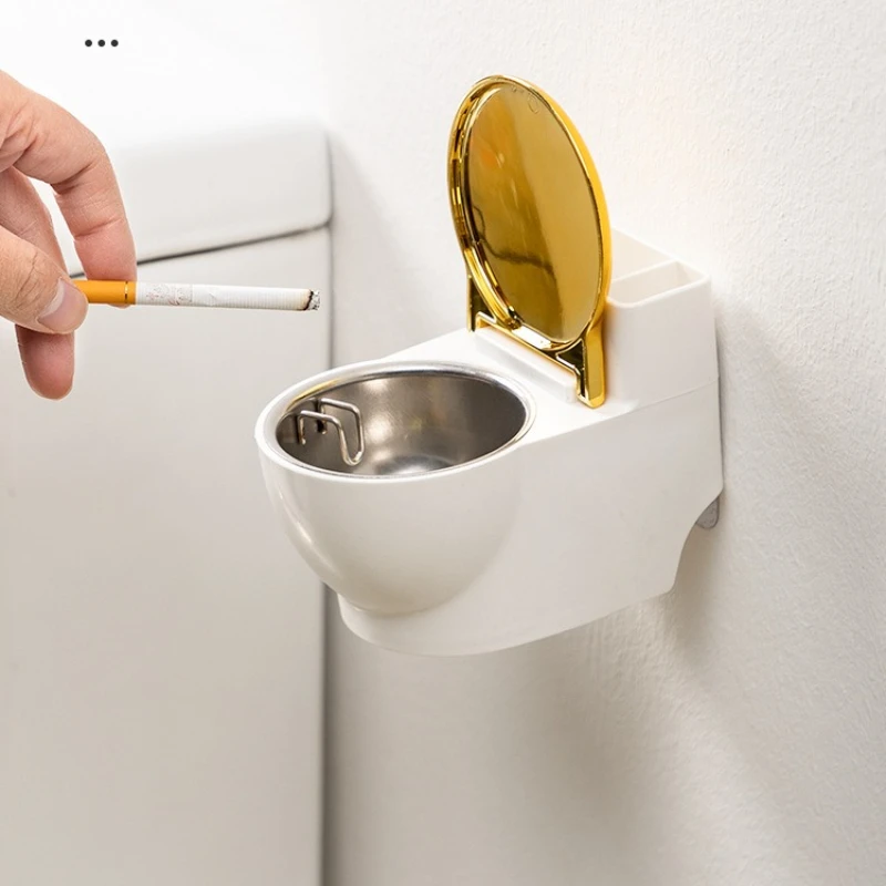 Kreativer Wandmontierter Toilettendeckel-Aschenbecher, Lustiger Niedlicher Individueller Aschenbecher, Verhindert Aschespritzer in der Toilette, Wohnzimmer-Rauchzubehör