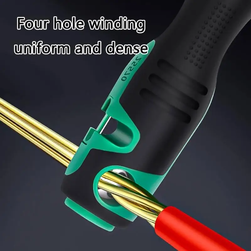 Slotted Screwdriver With Blade Wire Stripping Function And 4 Hole Winding System D2RD