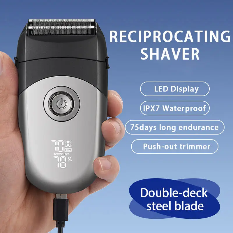 2024 New foil Shaver USB Rechargeable Razor Waterproof Twin Blade Travel Portable Electric Shaver for men