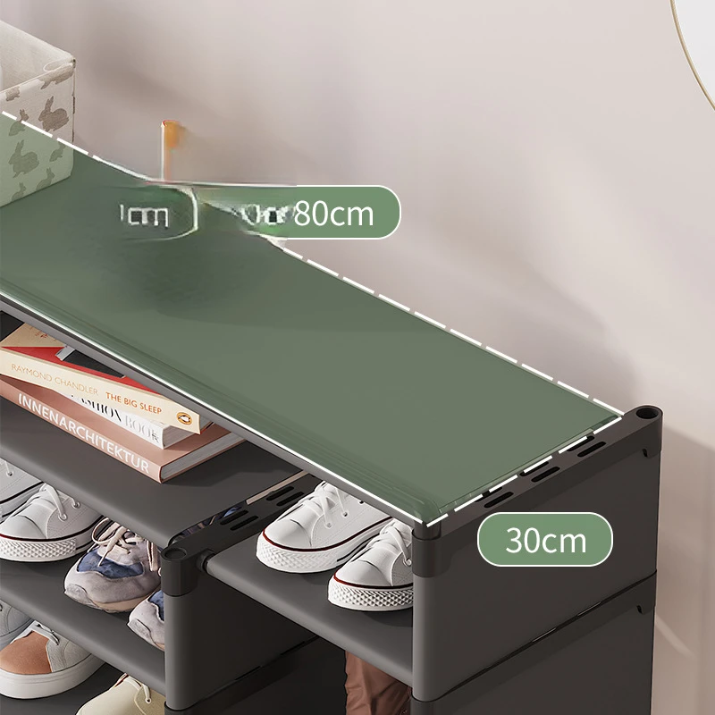 Shoe Rack Multi-layer Assembly, Simple with Door Curtain, Shoe Shelf, Dust-proof, Multi-functional Space-saving Shoe Cabinet