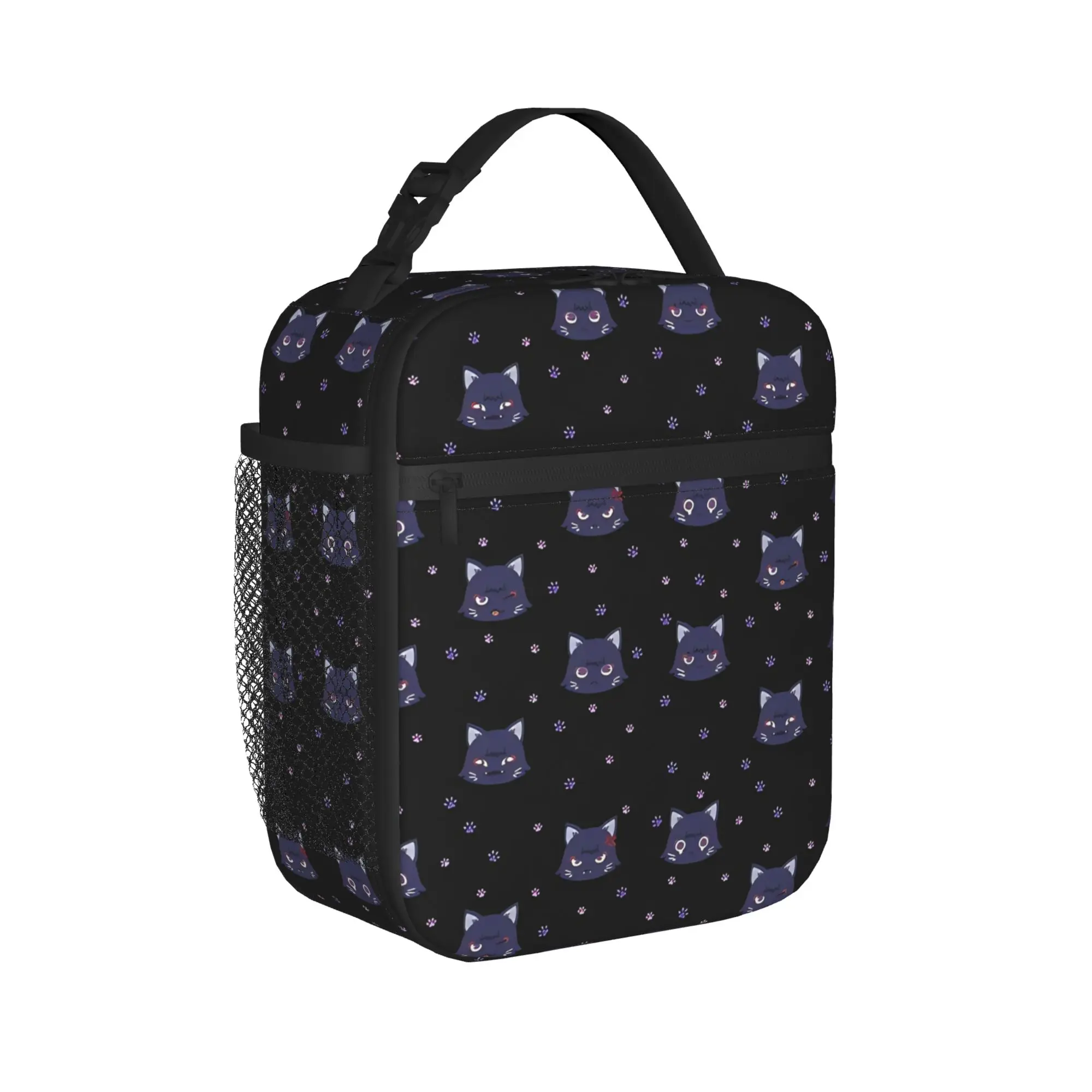 Scarameow Wanderer Cat Insulated Lunch Bag Cooler Bag Reusable,Meal Container Genshin Impact Tote Lunch Box for Men Women Picnic