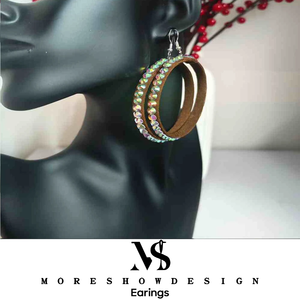 Belly Dance Accessories New Adult Latin Dance Diamond Earrings National Standard Dance Special Competition Performance Earrings