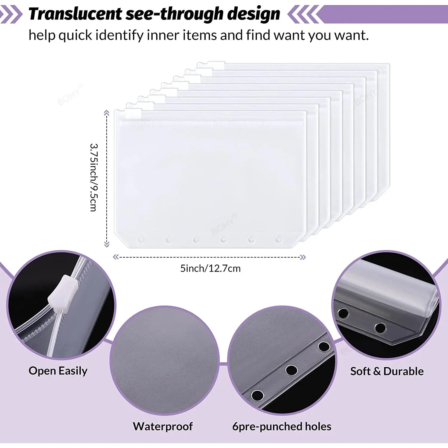 Good Material A7 PU Leather Budget Binder Notebook Cash Envelopes System Set Binder Pockets Money Budget Saving Bill Organizer