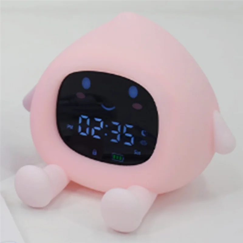

JABS-будильник для детей 6-в-1 фруктовая форма часы для тренировки сна для малышей милый сенсорный ночник для детской спальни