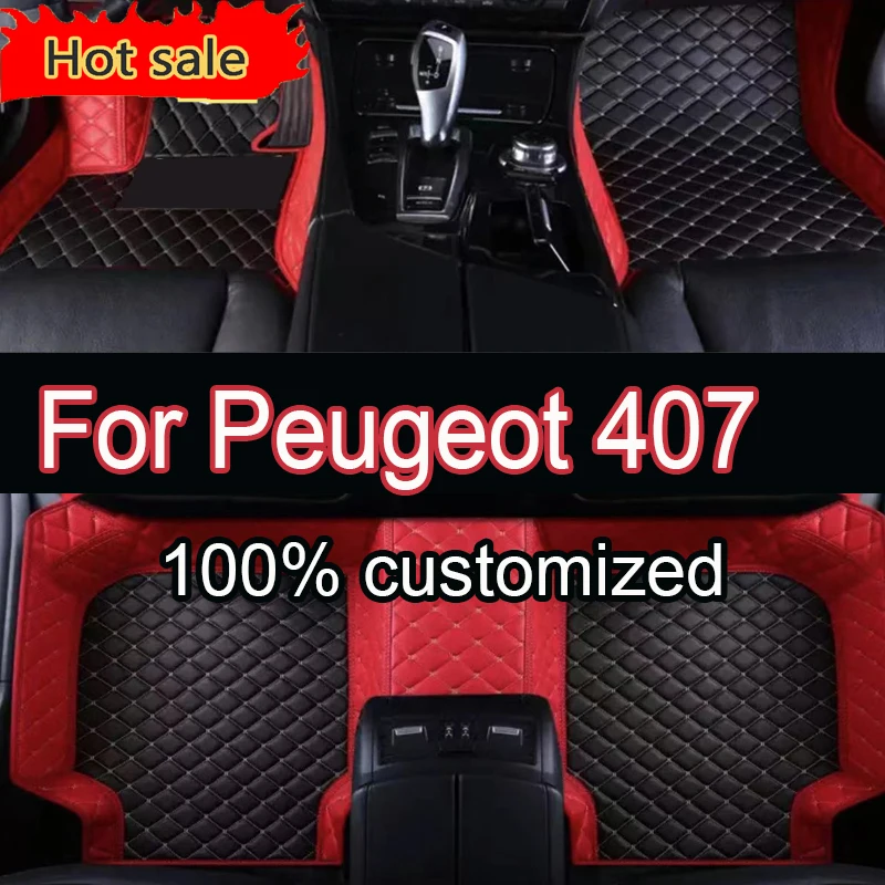 

Автомобильные коврики для Peugeot 407 2004 ~ 2010, ковры, внутренние детали, кожаный коврик, защитный коврик, автомобильные аксессуары 2005 2006 2007