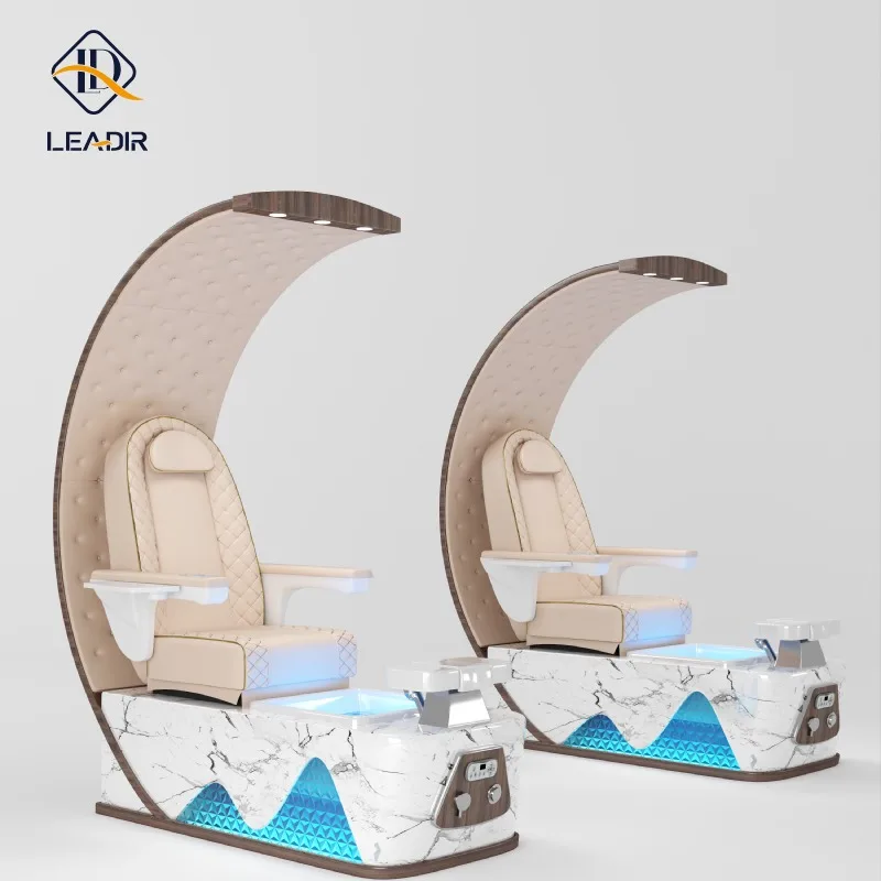 Luxury Beauty Nail Salon Electric Reclining Discharge Pump Pipeless Whirlpool Manicure Foot Spa Massage Pedicure Chair