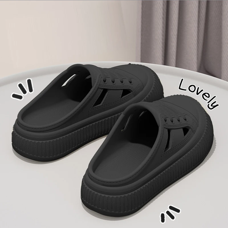 Smile Damen-Sandalen, bequeme weiche Höhlenschuhe, Sommer, neue EVA-Sandalen mit dicken Sohlen, atmungsaktive, rutschfeste Sandalen, erhöhte Schuhe – Detail 14