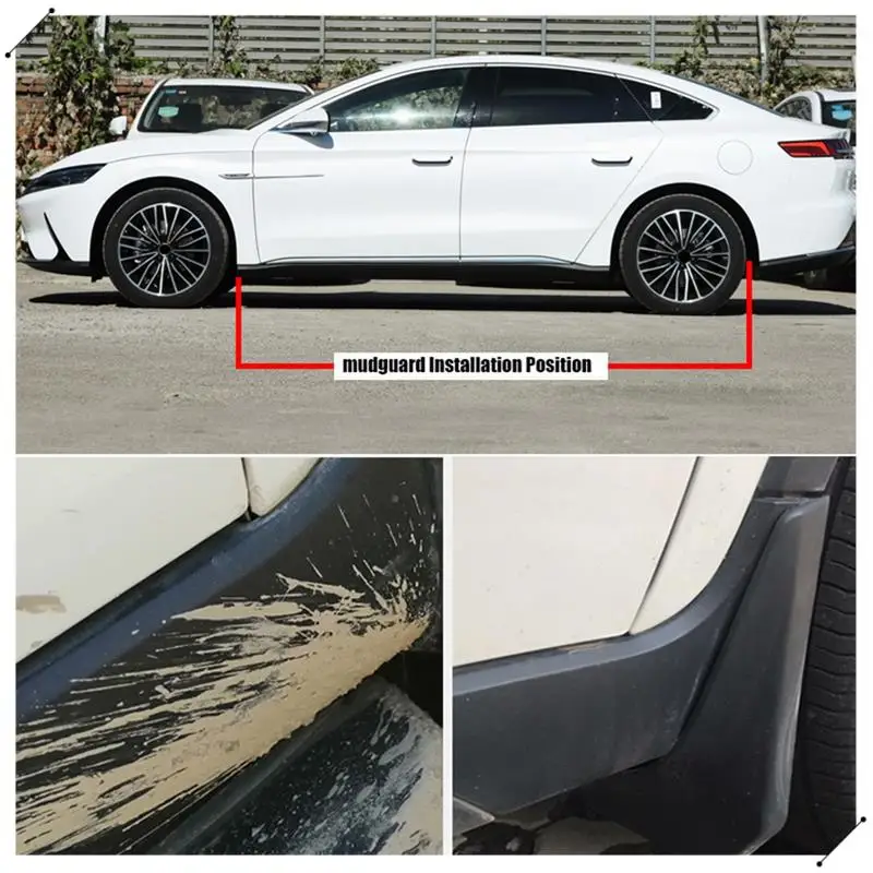 4 قطعة واقيات الطين الأمامية والخلفية للسيارة واقيات الطين ملحقات لـ BYD HAN EV 2020 2021 #3