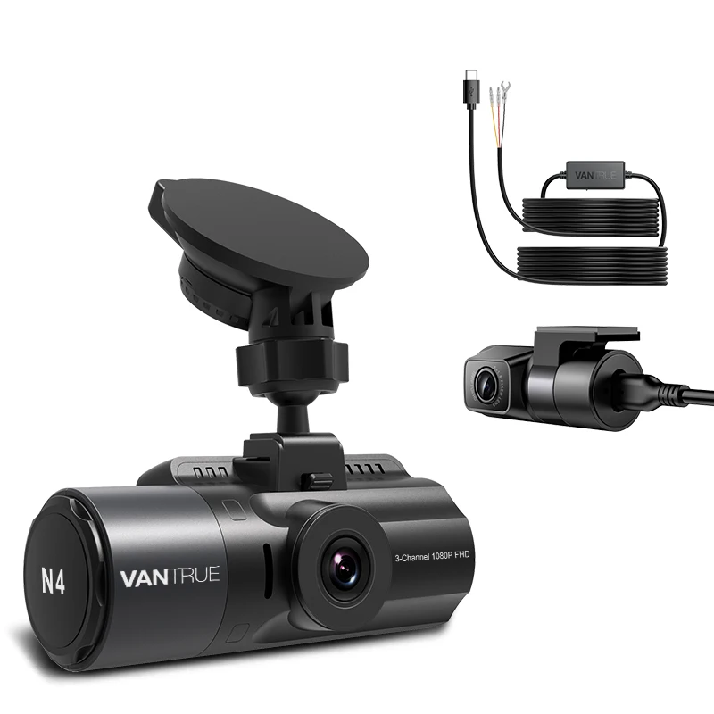 Vantrue N4 DashCam 4K Auto Videorecorder Nachtzicht Auto DVR Dashcam Achteruitrijcamera met GPS Auto Dash Cam Ondersteuning 512GB Max
