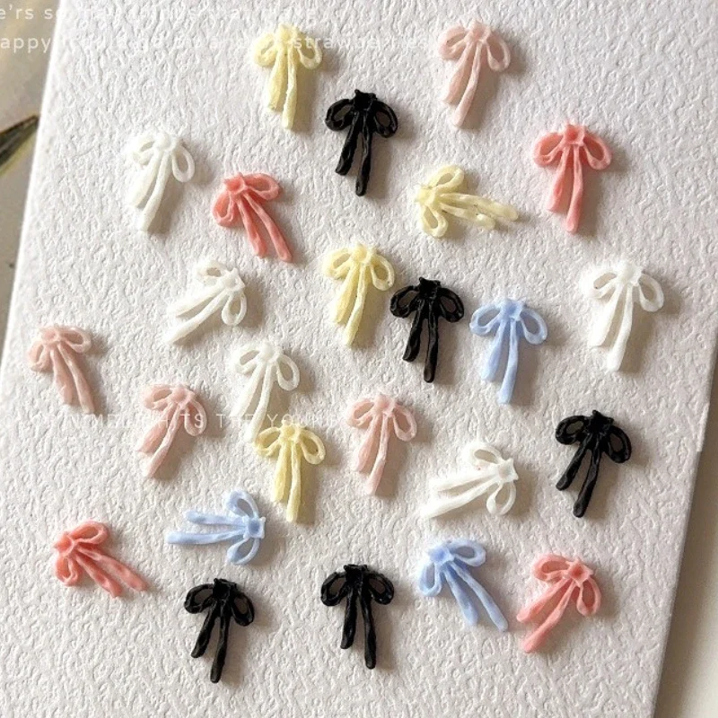 شرائط الفرنسية الراتنج الملونة لطيف Bowknot سحر ليوبارد طباعة ربطة القوس فيونكة مسمار الفن زينة أدوات مانيكير اكسسوارات بالجملة