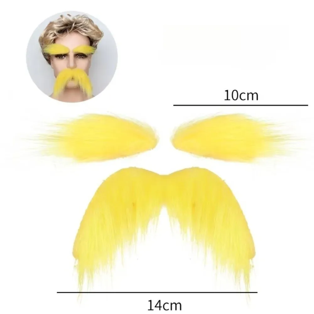 Novelty Self-Adhesive Fake Beard Set Simulation Realistic Facial Hair Props Hairy Cosplay Beard Kit Halloween Party
