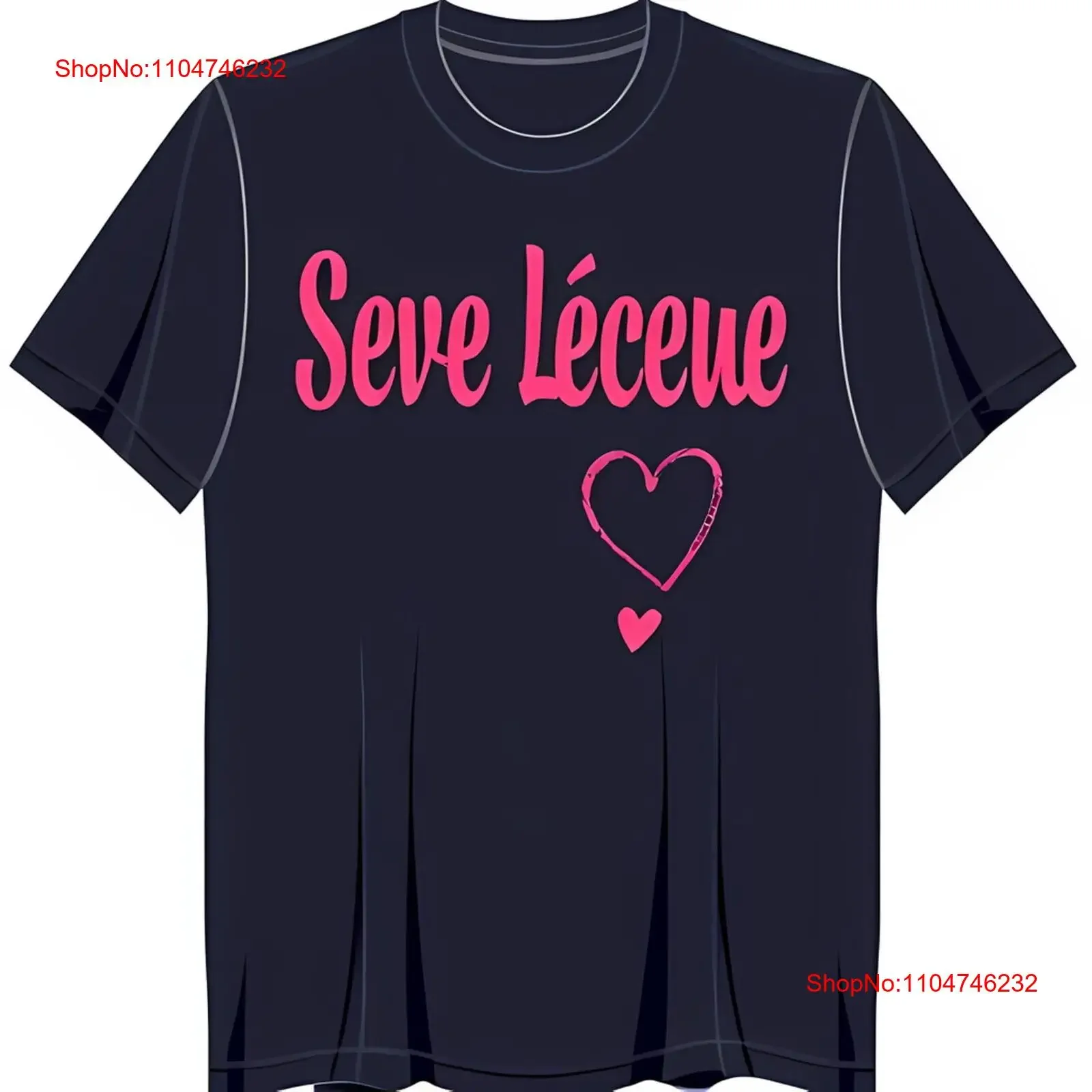 تي شيرت أسود أنيق مع قلب "Seve Oleteue" نص عتيق مغسول متعدد الاستخدامات أوم ممتد قليلاً للجنسين ناعم وجيد التهوية